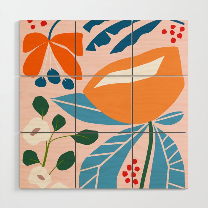 Spring Abstract Florals Wood Wall Art Gallery Image 1