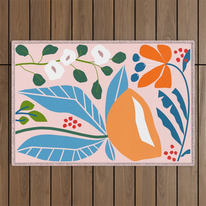 Spring Abstract Florals Outdoor Rug Gallery Image 1