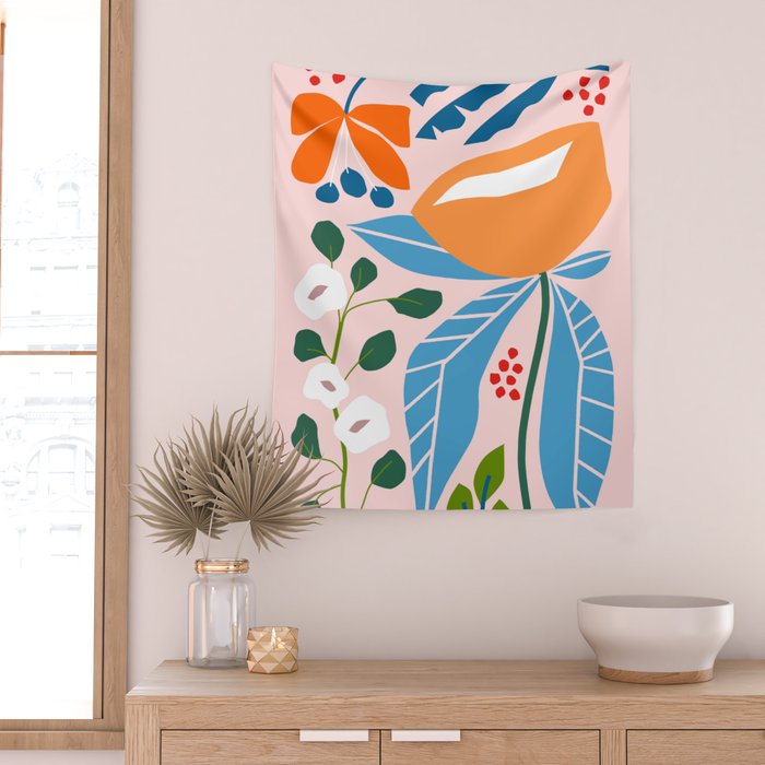 Spring Abstract Florals Wall Tapestry Gallery Image 2