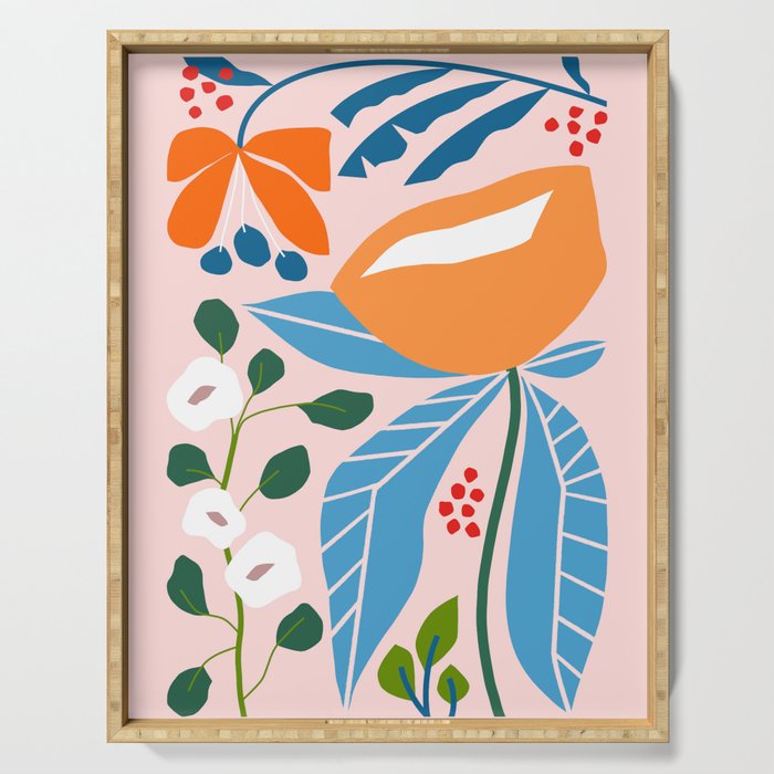 Spring Abstract Florals Serving Tray Gallery Image 1