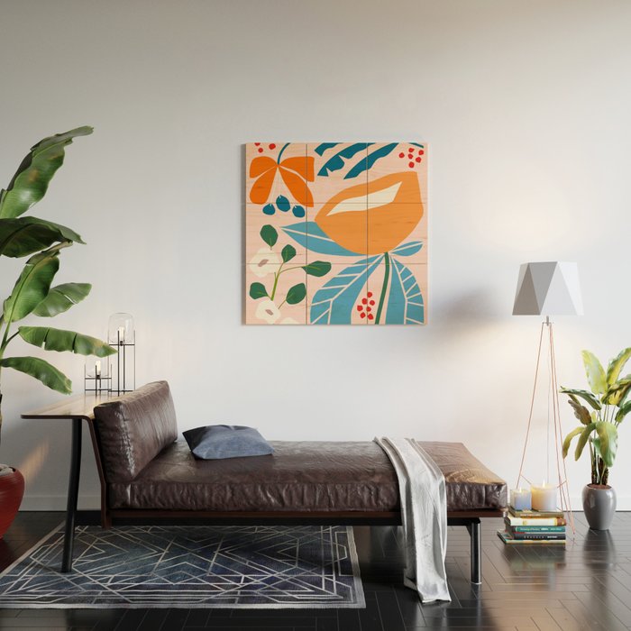 Spring Abstract Florals Wood Wall Art Gallery Image 2