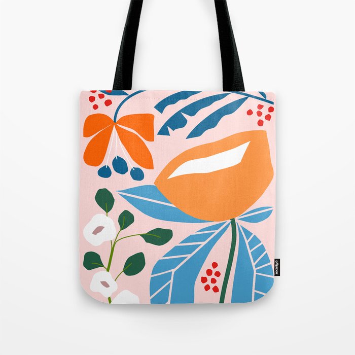 Spring Abstract Florals Tote Bag Gallery Image 1