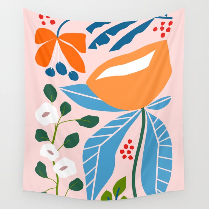 Spring Abstract Florals Wall Tapestry Gallery Image 1