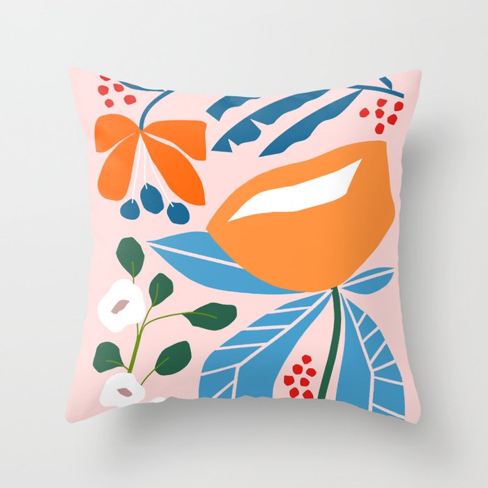 Spring Abstract Florals Throw Pillow Gallery Image 6