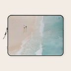 Couple on the Pastel Shore - Aerial Coastal Print Laptop Sleeve Gallery Image 1
