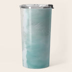Couple on the Pastel Shore - Aerial Coastal Print Travel Mug Gallery Image 2