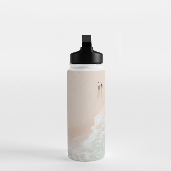 Couple on the Pastel Shore - Aerial Coastal Print Water Bottle Gallery Image 3