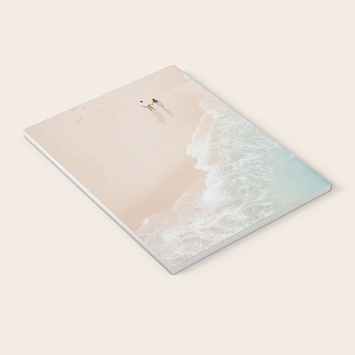 Couple on the Pastel Shore - Aerial Coastal Print Notebook Gallery Image 3