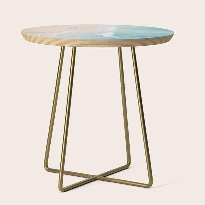 Couple on the Pastel Shore - Aerial Coastal Print Side Table Gallery Image 1