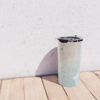 Couple on the Pastel Shore - Aerial Coastal Print Travel Mug Gallery Image 4