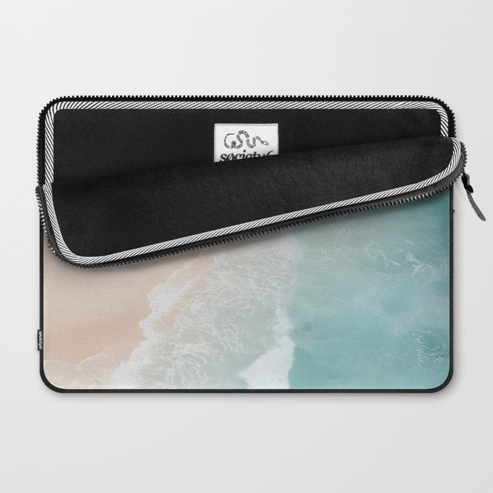 Couple on the Pastel Shore - Aerial Coastal Print Laptop Sleeve Gallery Image 2
