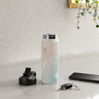 Couple on the Pastel Shore - Aerial Coastal Print Water Bottle Gallery Image 4