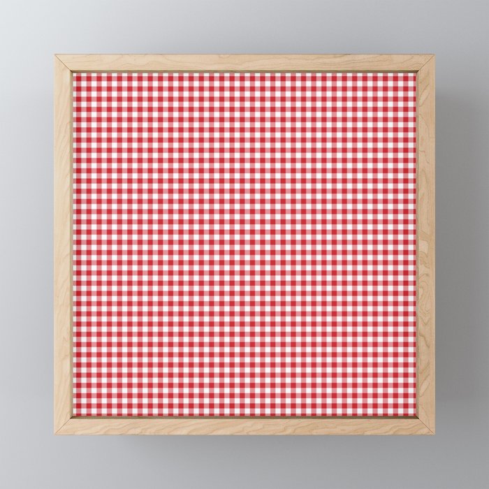 Red Scarlet Flame Gingham Check Mini Art Print Gallery Image 1