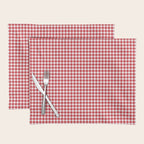 Red Scarlet Flame Gingham Check Placemat Gallery Image 1