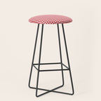 Red Scarlet Flame Gingham Check Stool Gallery Image 1