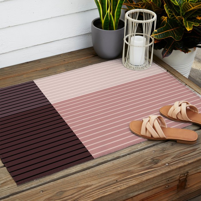 Color Block Line Abstract XI Outdoor Rug Gallery Image 2