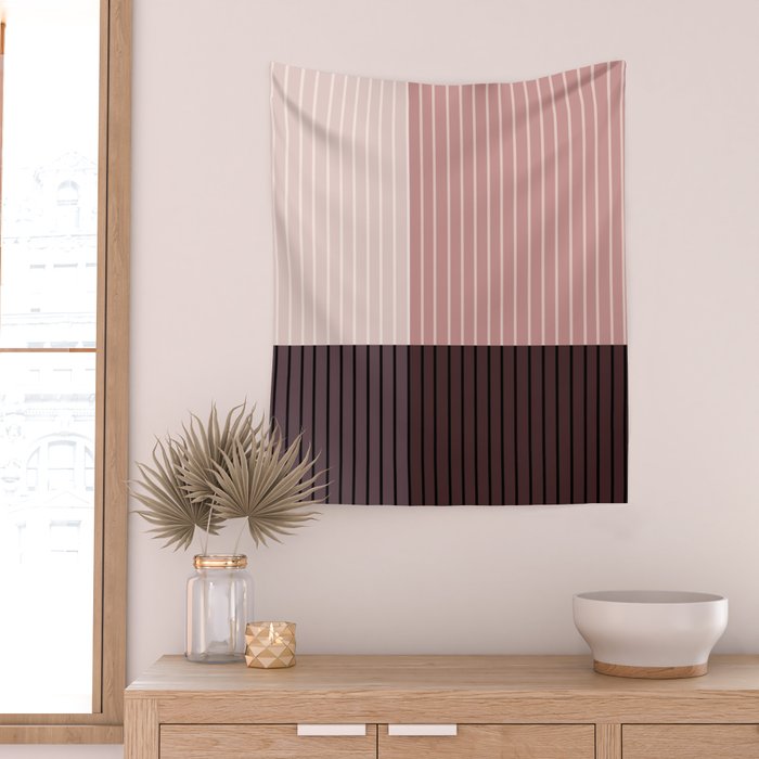 Color Block Line Abstract XI Wall Tapestry Gallery Image 2