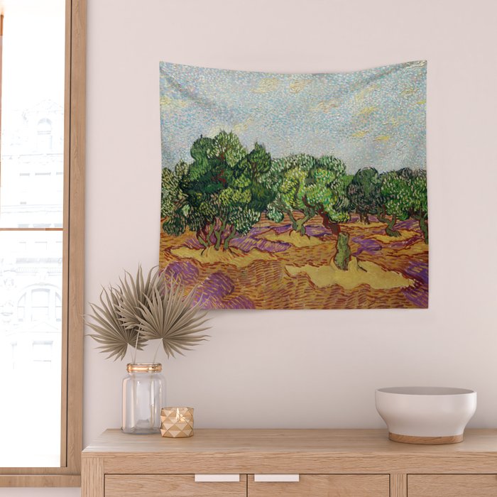 Olive Trees by Vincent Van Gogh Wall Tapestry Gallery Image 2