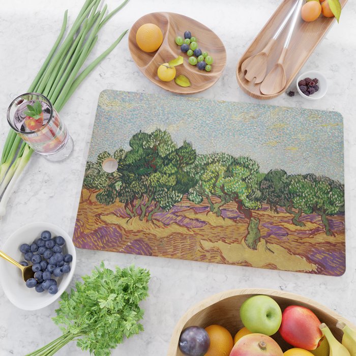 Olive Trees by Vincent Van Gogh Cutting Board Gallery Image 2