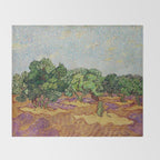 Olive Trees by Vincent Van Gogh Throw Blanket Gallery Image 2