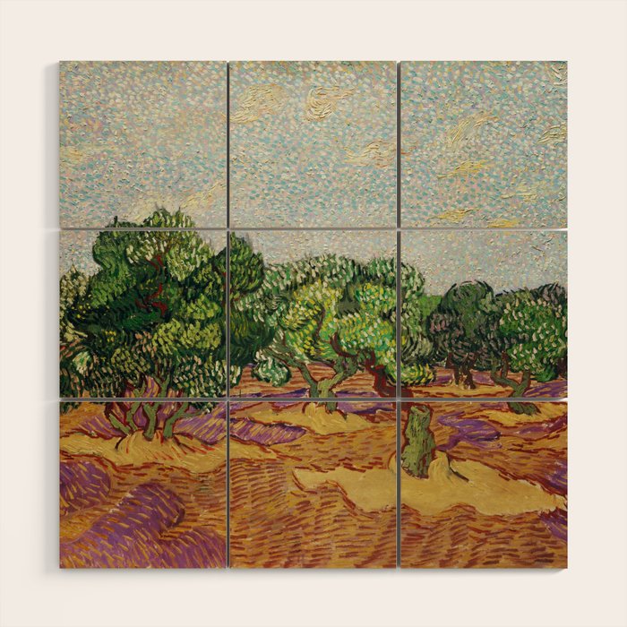 Olive Trees by Vincent Van Gogh Wood Wall Art Gallery Image 1