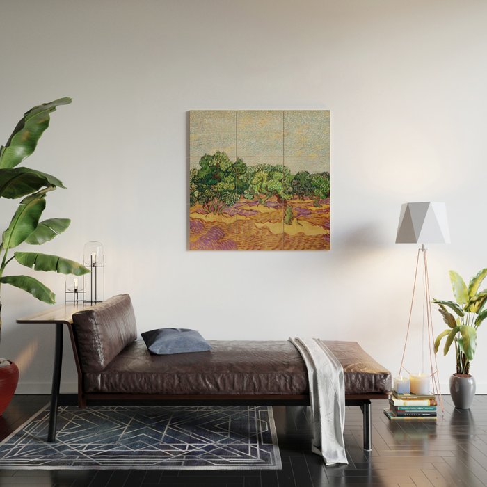 Olive Trees by Vincent Van Gogh Wood Wall Art Gallery Image 2