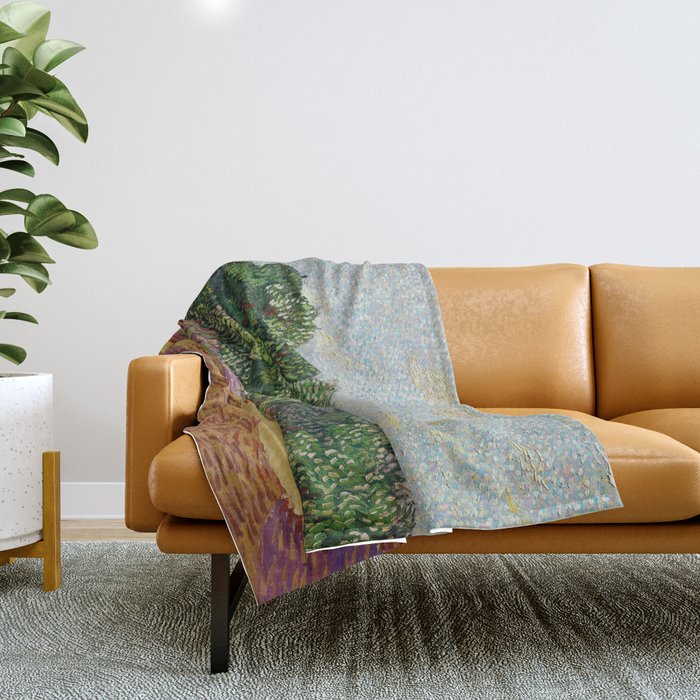 Olive Trees by Vincent Van Gogh Throw Blanket Gallery Image 1