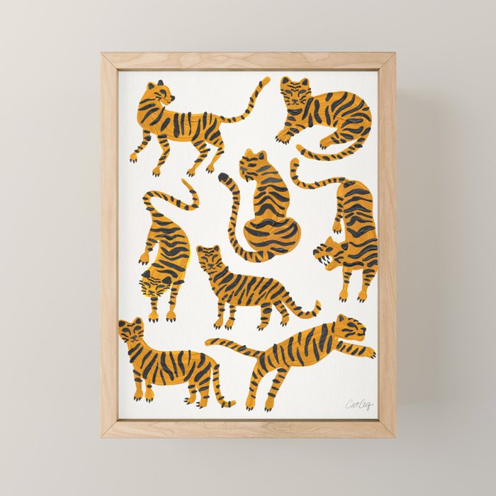 Tiger Collection - Orange Palette Mini Art Print Gallery Image 1