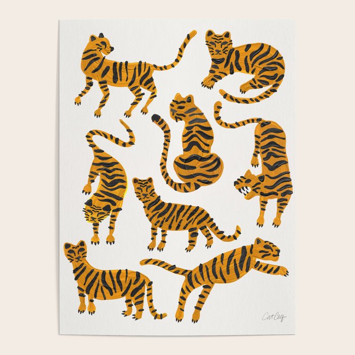 Tiger Collection - Orange Palette Poster Gallery Image 1