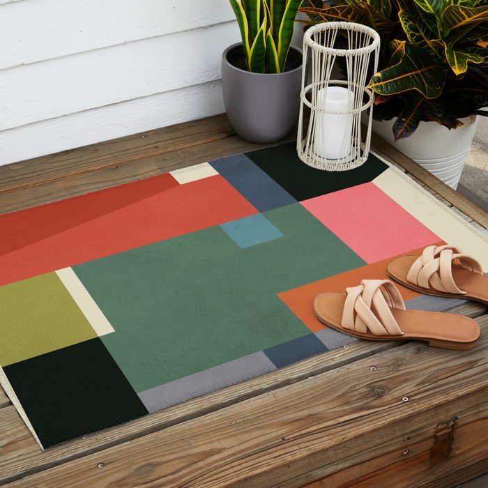 Geometric Shapes 28 Outdoor Rug Gallery Image 2