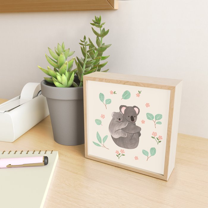 Koala and Eucalyptus Pattern Mini Art Print Gallery Image 2