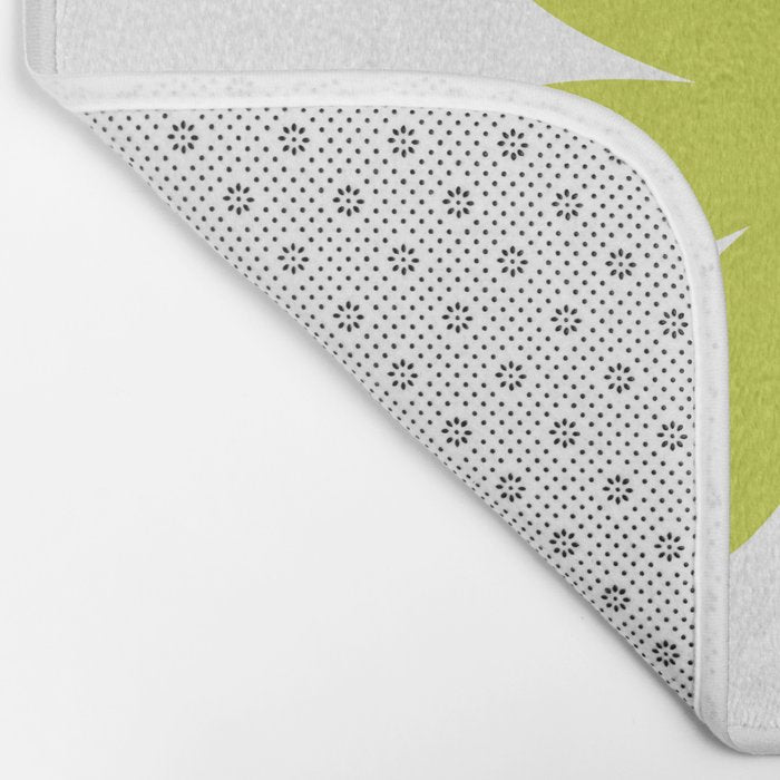 Springtime Flower Single in Lime Green and White Bath Mat Gallery Image 2