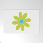 Springtime Flower Single in Lime Green and White Welcome Mat Gallery Image 1