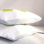 Springtime Flower Single in Lime Green and White Pillow Sham Gallery Image 3