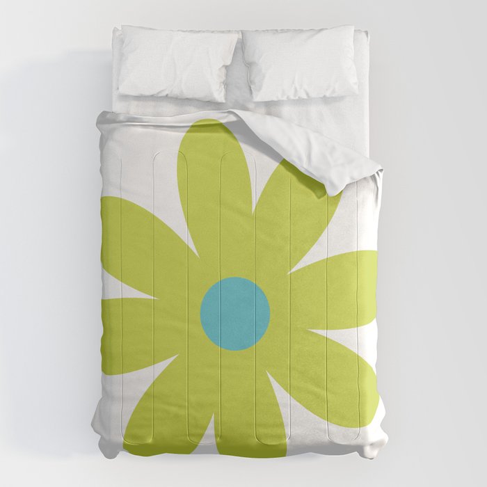 Springtime Flower Single in Lime Green and White Comforter Gallery Image 6