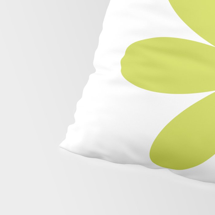 Springtime Flower Single in Lime Green and White Pillow Sham Gallery Image 4