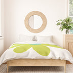 Springtime Flower Single in Lime Green and White Duvet Cover Gallery Image 3