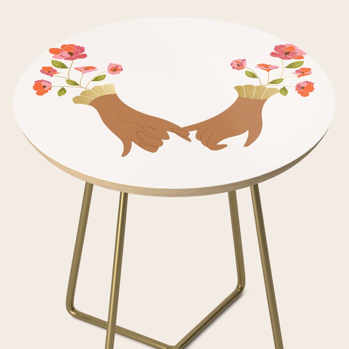 Pinky Promise | Valentine's Day Love Friendship | Floral Botanical Join Hands Forever  Side Table Gallery Image 2
