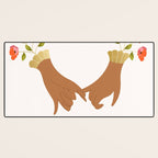 Pinky Promise | Valentine's Day Love Friendship | Floral Botanical Join Hands Forever  Desk Mat Gallery Image 3