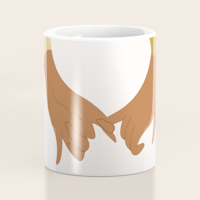 Pinky Promise | Valentine's Day Love Friendship | Floral Botanical Join Hands Forever  Coffee Mug Gallery Image 4
