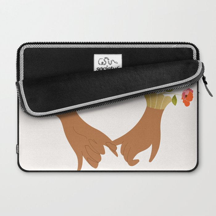 Pinky Promise | Valentine's Day Love Friendship | Floral Botanical Join Hands Forever  Laptop Sleeve Gallery Image 2