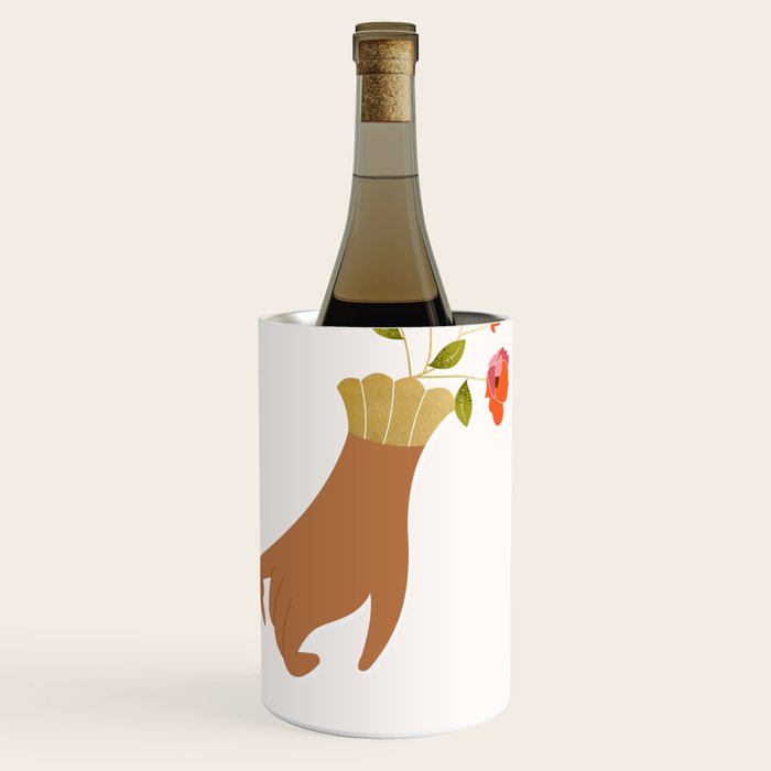 Pinky Promise | Valentine's Day Love Friendship | Floral Botanical Join Hands Forever  Wine Chiller Gallery Image 3