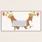 Pinky Promise | Valentine's Day Love Friendship | Floral Botanical Join Hands Forever  Desk Mat Gallery Image 1
