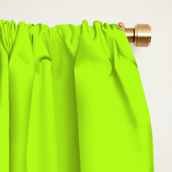 Solid Bright Green Yellow Neon Color Window Curtain Gallery Image 2