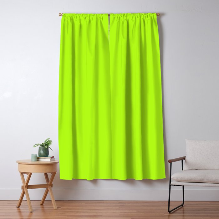 Solid Bright Green Yellow Neon Color Window Curtain Gallery Image 5