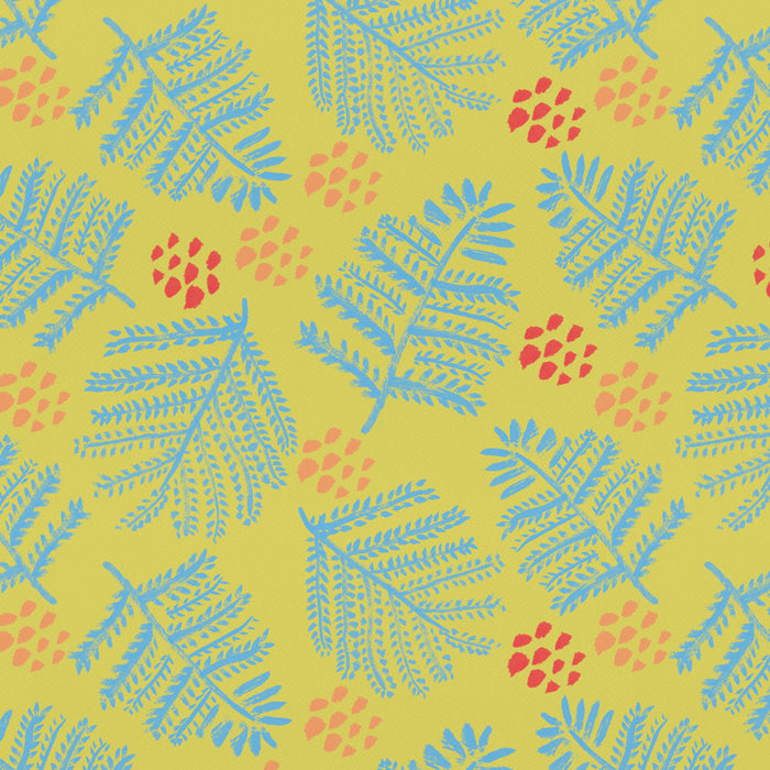 Winter & Woodsy Pine Trees in Yellow & Blue Coffee Mug Gallery Image 2