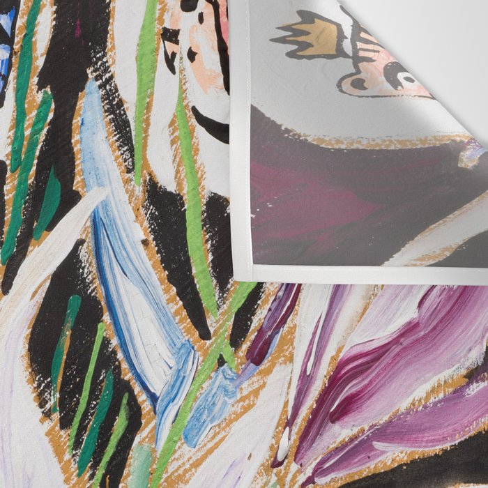 Lions and Tigers Dark Floral Still Life Painting Wall Tapestry Gallery Image 3