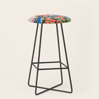 Lions and Tigers Dark Floral Still Life Painting Stool Gallery Image 1