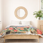 Lions and Tigers Dark Floral Still Life Painting Duvet Cover Gallery Image 3