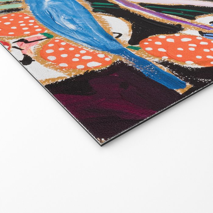 Lions and Tigers Dark Floral Still Life Painting Welcome Mat Gallery Image 2
